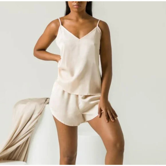 Ettitude Other - Ettitude Sateen Camisole - Oat - Small - Bamboo Lyocell